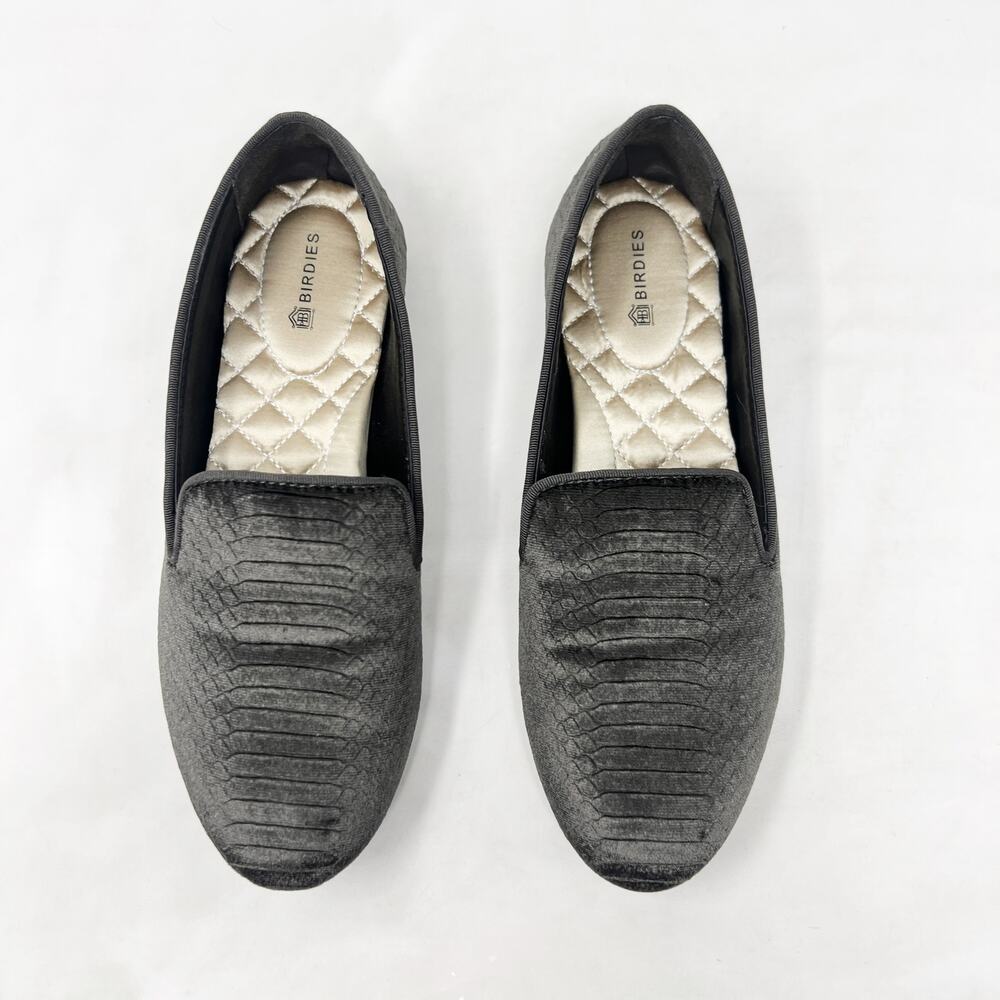 [Birdies] Starling Charcoal Gray Python Print Vel… - image 3